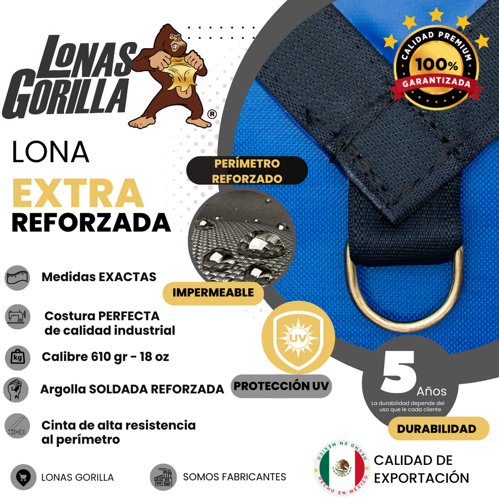 Lona 4x5 metros EXTRA REFORZADA / Uso Extra RUDO